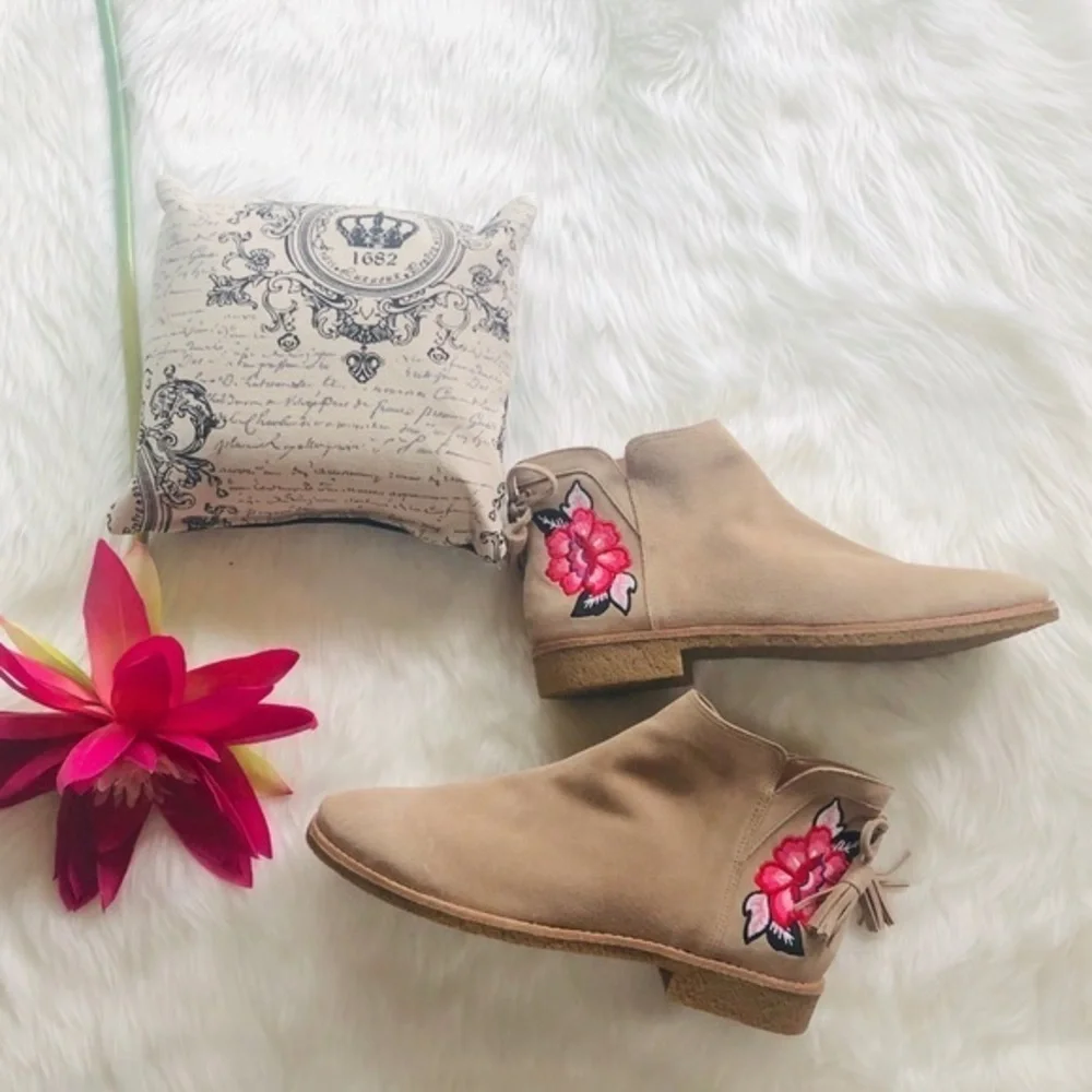 kate spade Bellville embroidered suede bootie, 10